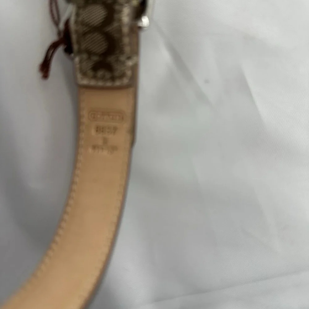 COACH Brown Signature Canvas Leather Dog Collar with Charms
